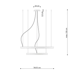 Lampa wisząca RIO 2 55/78 złoty LED 4000K (TH.268) - Thoro Lighting