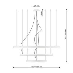 Lampa wisząca RIO 3 55/78/110 złoty LED 3000K (TH.173) - Thoro Lighting