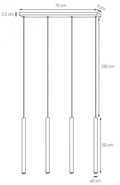 Lampa wisząca ROLL 4 (10707401) KASPA - żyrandol