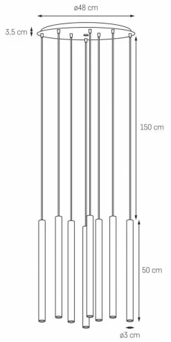 Lampa wisząca ROLL 8 kolor Biały (11168801) - KASPA