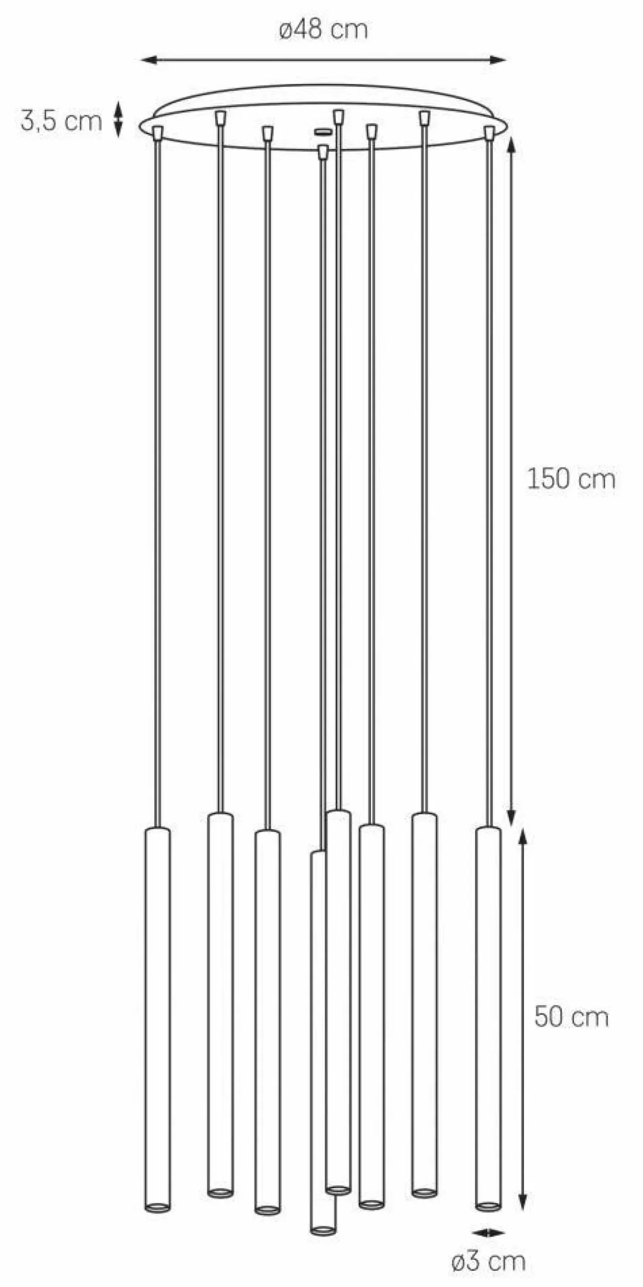 Lampa wisząca ROLL 8 kolor Biały (11168801) - KASPA