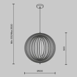 Lampa wisząca Roots Ø 50 cm (MOD197PL-01W1) - Maytoni