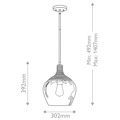 Lampa wisząca Royer - 1 źródło światła - Matowa czerń (QZ-ROYER-1P-MBK) - Elstead Lighting