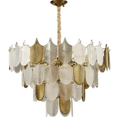 Lampa wisząca SECRET biało złota 80 cm (D824P-800) - Step into Design