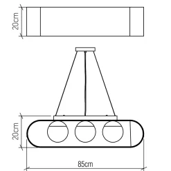 Lampa wisząca Sfera - 3 źródła światła (QN-SFERA-3P-TEAK) - Quintiesse