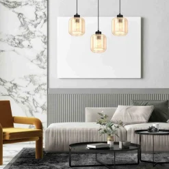 Lampa wisząca SOMBRA AMBER 3xE27 (MLP8371) - Milagro