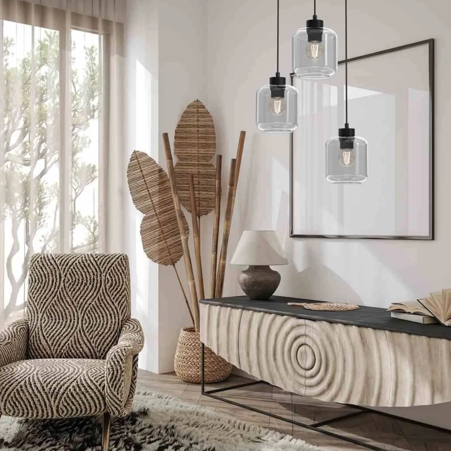 Lampa wisząca SOMBRA SMOKED 3xE27 (MLP8375) - Milagro