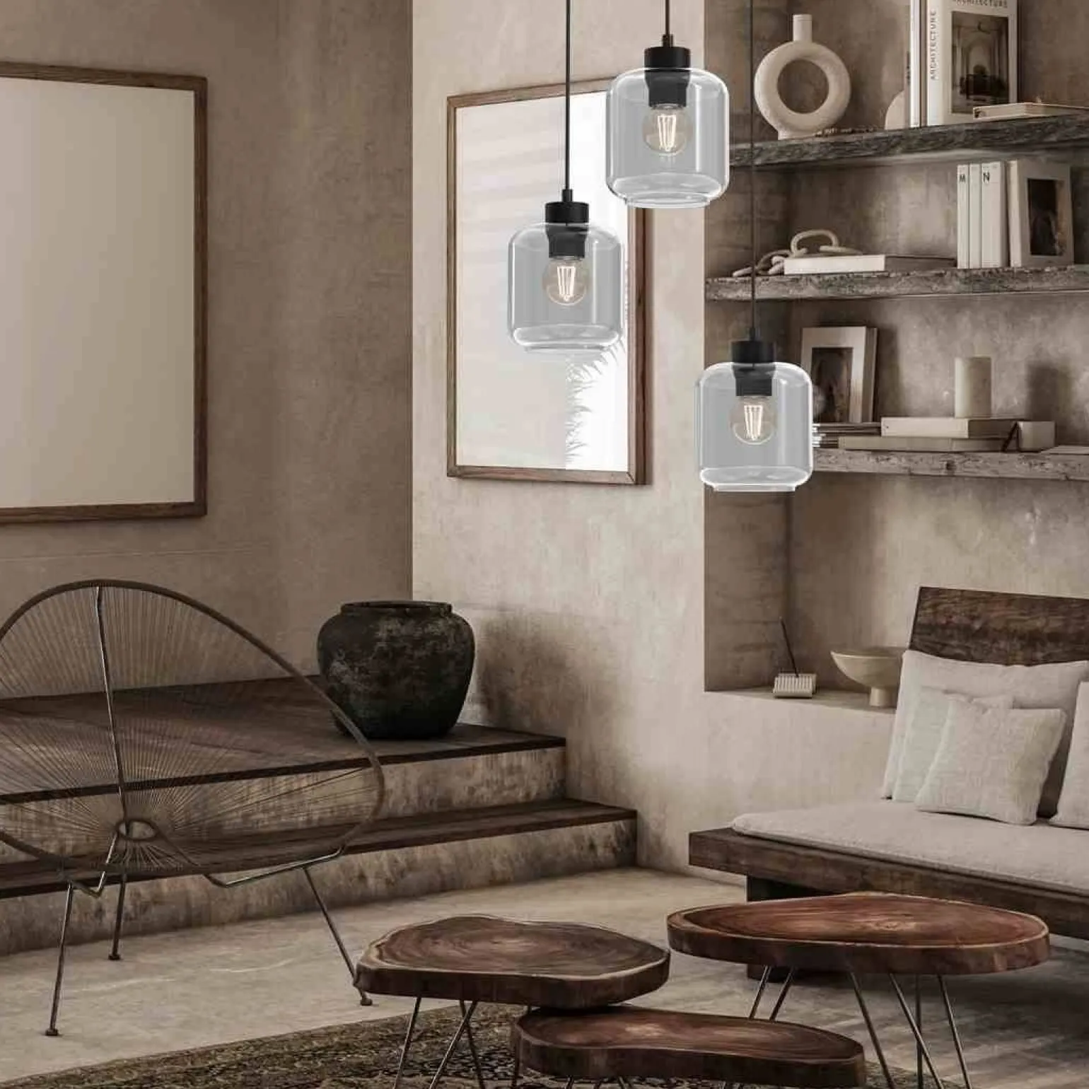 Lampa wisząca SOMBRA SMOKED 3xE27 (MLP8375) - Milagro