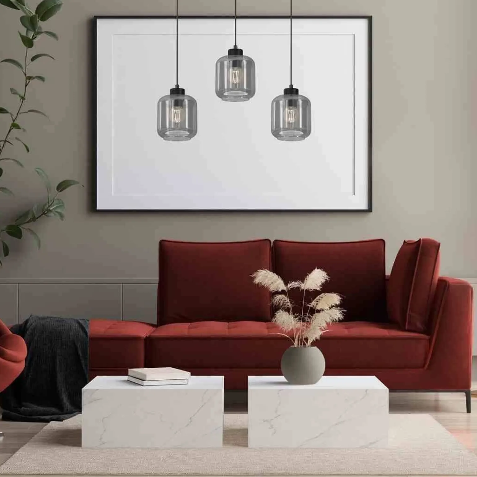 Lampa wisząca SOMBRA SMOKED 3xE27 (MLP8374) - Milagro