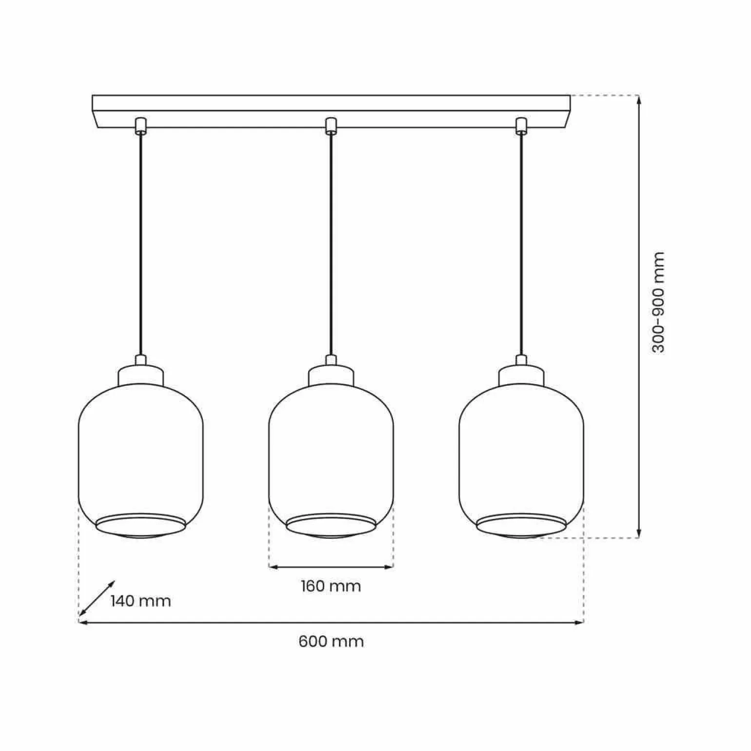 Lampa wisząca SOMBRA SMOKED 3xE27 (MLP8374) - Milagro