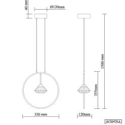Lampa wisząca TIFFANY No. 1 Altavola Design (LA059/P_black) - ALTAVOLA DESIGN