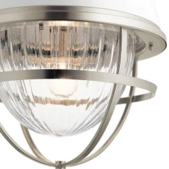 Lampa wisząca Tollis - 1 źródło światła - Białe/ Szczotkowany nikiel (QN-TOLLIS-P-BN) - Quintiesse