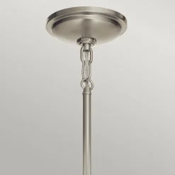 Lampa wisząca Tollis - 1 źródło światła - Białe/ Szczotkowany nikiel (QN-TOLLIS-MP-BN) - Quintiesse