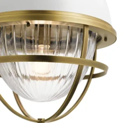 Lampa wisząca Tollis - 1 źródło światła - Białe/ Naturalny mosiądz (QN-TOLLIS-P-NBR) - Quintiesse