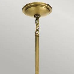 Lampa wisząca Tollis - 1 źródło światła - Białe/ Naturalny mosiądz (QN-TOLLIS-P-NBR) - Quintiesse