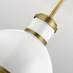 Lampa wisząca Tollis - 1 źródło światła - Białe/ Naturalny mosiądz (QN-TOLLIS-P-NBR) - Quintiesse