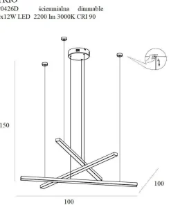 Lampa wisząca TRIO 3 ściemnialna (P0426D) - Maxlight