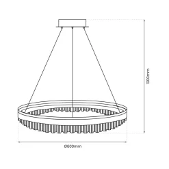 Lampa wisząca w stylu glamour PRECIOSA 52W LED (ML0999) - Milagro
