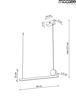 Lampa wisząca WAND S - Złoty (MSE010100133) - MOOSEE