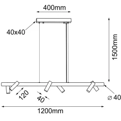Lampa wisząca Yabu 6 - Biała (1200 mm) (5064) - Shilo