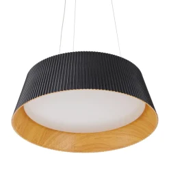 Lampa wisząca z efektownym kloszem FRILL LED czarna 45 cm (ST-DL6487-BK) - Step into Design