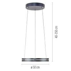 Lampa wisząca z płynną regulacją na pilota PURE E-LOOP SZARY (2550-15) - Paul Neuhaus