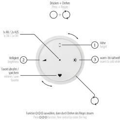 Lampa wisząca z płynną regulacją na pilota PURE E-LOOP SZARY (2550-15) - Paul Neuhaus