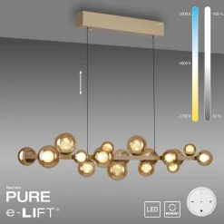 Lampa wisząca z płynną regulacją wysokości PURE E-POPUP 120cm BRĄZOWY (2557-97) - Paul Neuhaus