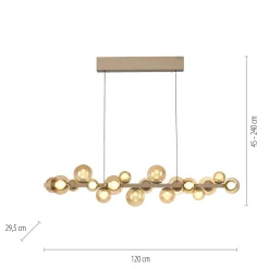Lampa wisząca z płynną regulacją wysokości PURE E-POPUP 120cm BRĄZOWY (2557-97) - Paul Neuhaus