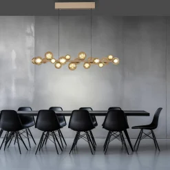 Lampa wisząca z płynną regulacją wysokości PURE E-POPUP 120cm BRĄZOWY (2557-97) - Paul Neuhaus