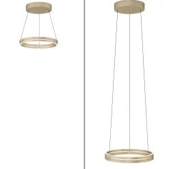 Lampa wisząca z płynną regulacją na pilota PURE E-LOOP MATOWY MOSIĄDZ (2550-60) - Paul Neuhaus