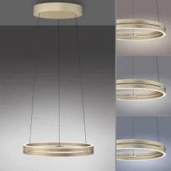 Lampa wisząca z płynną regulacją na pilota PURE E-LOOP MATOWY MOSIĄDZ (2550-60) - Paul Neuhaus