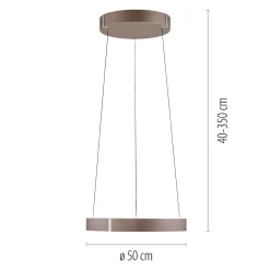 Lampa wisząca z płynną regulacją wysokości PURE E-CLIPSE METALICZNY BRĄZ (2560-34) - Paul Neuhaus