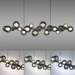 Lampa wisząca z płynną regulacją wysokości PURE E-POPUP 120cm SZARY (2557-15) - Paul Neuhaus