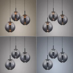 Lampa wisząca z płynną regulacją wysokości PURE E-INFINITY SZARA (2222-15) - Paul Neuhaus