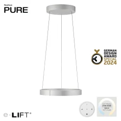 Lampa wisząca z płynną regulacją wysokości PURE E-CLIPSE ALUMINIUM (2560-95) - Paul Neuhaus