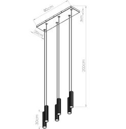 Lampa wisząca ze ściemniaczem Push Dimm/DALI2 IVAR 6L brzoskwiniowa LED 4000K (TH.653) - Thoro Lighting