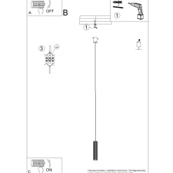 Lampa wisząca ze ściemniaczem Push Dimm/DALI2 IVAR 1 biała LED 3000K (TH.576) - Thoro Lighting
