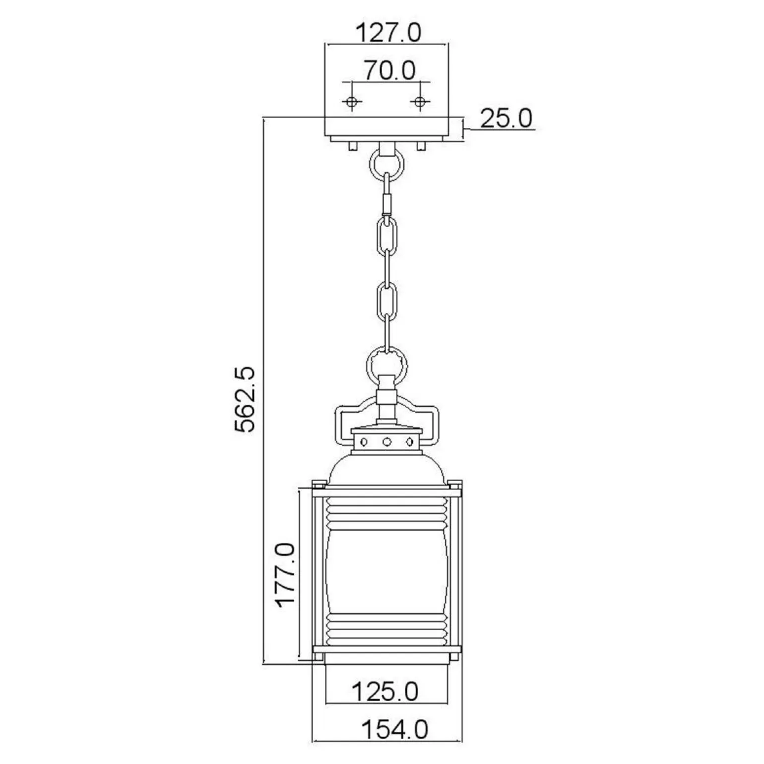 Lampa wisząca zewnętrzna Ashland Bay (KL-ASHLANDBAY8-S-BU) - Elstead Lighting