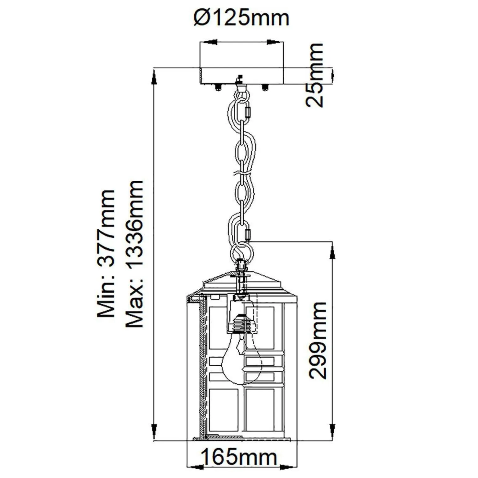 Lampa wisząca zewnętrzna Beacon Square (KL-BEACON-SQUARE8-OZ) - Elstead Lighting