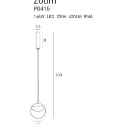 Lampa wisząca ZOOM IP44 (P0416) - MAXlight