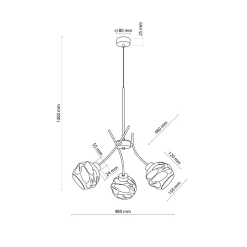 Lampa wisząca ZULIA 3 PŁ (5748) - TK Lighting