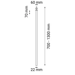 Lampa wpuszczana alha T - Miedź lakierowana mat (1300 mm) (9443) - Dohar