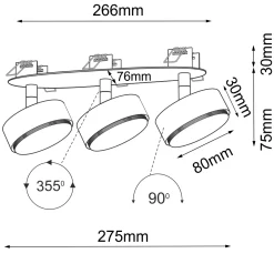 Lampa wpuszczana Drop in 3 - Biała (3277) - Brosline