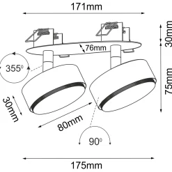 Lampa wpuszczana Drop in 2 - Biała (3276) - Brosline