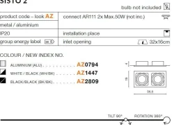 Lampa wpuszczana SISTO 2 black/black (AZ2809) - AZZARDO