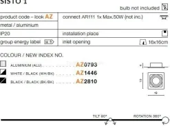 Lampa wpuszczana SISTO 1 black/black (AZ2810 | ) - AZZARDO