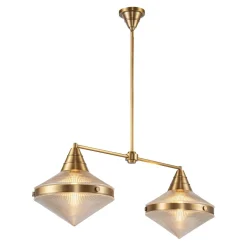 Lampa wyspowa Willard - 2 źródła światła - Vintage mosiądz (QN-WILLARD-LP2-VBS-PG) - Quintiesse