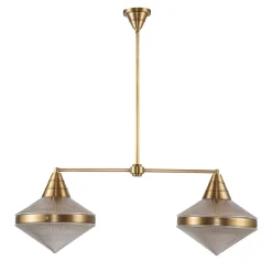 Lampa wyspowa Willard - 2 źródła światła - Vintage mosiądz (QN-WILLARD-LP2-VBS-PG) - Quintiesse