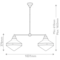 Lampa wyspowa Willard - 2 źródła światła - Miejski brąz (QN-WILLARD-LP2-UBZ-PG) - Quintiesse